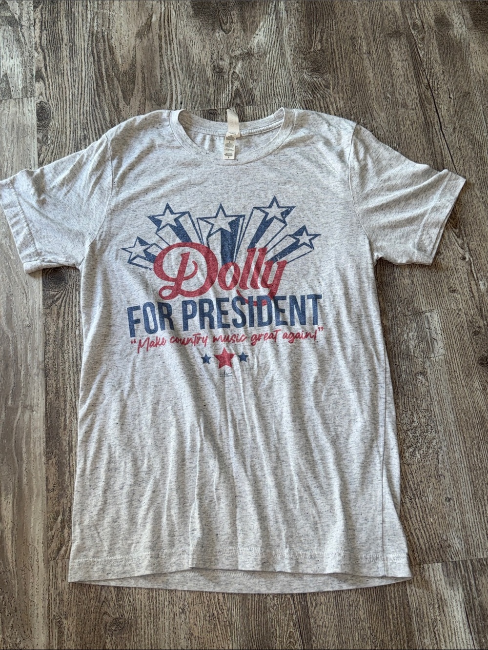 Bella Canvas Light Heather Gray Tee with Blue Star Graphic